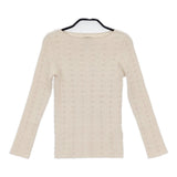 Sybilla 新品 ドットアイレットニットプルオーバー 定価23000円 GBFDJ-03230 サイズM ニット ベージュ レディース シビラ【中古】6-0906M◎
