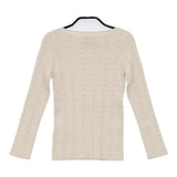 Sybilla 新品 ドットアイレットニットプルオーバー 定価23000円 GBFDJ-03230 サイズM ニット ベージュ レディース シビラ【中古】6-0906M◎
