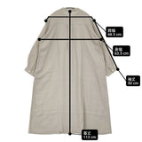 nofl 新品 リトアニアリネンタックワンピース M～L 644208320 定価20900円 バンドカラーシャツドレス ワンピース グレー ベージュ系 レディース ノフル【中古】6-0806M♪