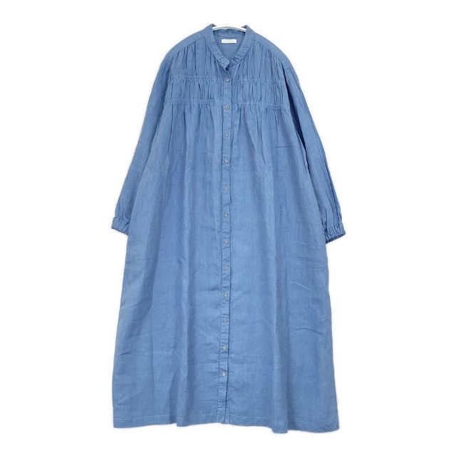 fog linen work リトアニア製 リネン シャツワンピ ワンピース ブルー