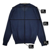 BEAMS BOY 新品 GBB刺繍V/N Vネック コットン manifatture tessili bresciane セーター ニット ネイビー レディース ビームスボーイ【中古】6-1012M∞