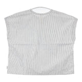 to touch 新品 ノースリーブ ストライプ コットン ブラウス シャツ ホワイト ネイビー レディース トゥータッチ【中古】6-0826S∞