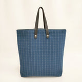HERMES アメダバGM コットン インド製 レザーハンドル トートバッグ アオ レディース エルメス【中古】6-0722G◎