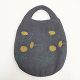 mina perhonen tanpopo タンポポ 刺繍 エッグバッグ ws9179 トートバッグ コン キイロ レディース ミナペルホネン【中古】6-0722G◎