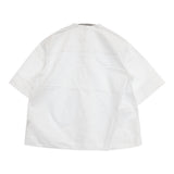 MHL. COTTON RAMIE POPLIN SHIRT コットンラミーポプリンシャツ ブラウス 定価17600円 595-0152503 半袖シャツ ホワイト レディース エムエイチエル【中古】6-0828S◎