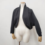 evam eva E203K100 wool camel bolero ウールキャメルボレロ ニットカーディガン 羽織り カーディガン チャコールグレー レディース エヴァムエヴァ【中古】6-1005T◎