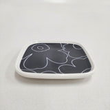 marimekko 未使用品 Piirto Unikko プレート 10×10cm 60th 皿 シロ コン レディース マリメッコ【中古】6-0803G◎