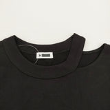 H BEAUTY&YOUTH コットンハイゲージカットオフTシャツ 定価13970円 半袖Ｔシャツ カットソー 25SS ブラック レディース エイチビューティアンドユース【中古】6-0806S♪