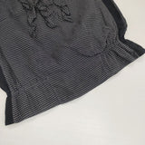 MARGARET HOWELL コットン シルク チェック フリル 578-151001 ノースリーブ ブラウス シャツ グレー ブラック レディース マーガレットハウエル【中古】6-0826S∞