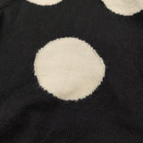 MAISON KITSUNE ACIDE FOX PATCH ドット サイズXS 定価49500円 ウールニット Vネック カーディガン ブラック オフホワイト レディース メゾンキツネ【中古】6-0918T♪