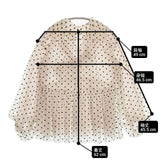 Diagram ドットフロッキーチュールトップ 定価26400円 36 シアー ボウタイ付き ブラウス シャツ ベージュ ブラック レディース ダイアグラム【中古】6-1012M∞