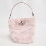 Longchamp 美品 ル ロゾ コージー バケットバッグ XS エコファー 2WAY ハンドバッグ ピンク レディース ロンシャン【中古】6-0731T♪