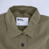 MHL. SANDED COTTON LINEN SHIRT 595-2152501 半袖シャツ カーキ レディース エムエイチエル【中古】6-0826S∞