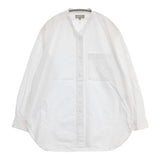 MARGARET HOWELL PLAIN COTTON POPLIN SHIRT 定価35200円 バンドカラー 578-9153016 ブラウス シャツ ホワイト レディース マーガレットハウエル【中古】6-1012M∞