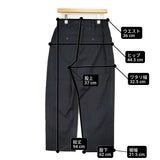 MARGARET HOWELL FLANNEL WOOL 578-4243006 サイズ2 定価50600円 ストライプ ウール パンツ 24AW ネイビー レディース マーガレットハウエル【中古】6-0925T♪