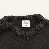 Pau thongvird パウソングヴァード DIYA Hand Smocking Shirt 定価49500円 インド製 スモッキング コットンシルク ブラウス シャツ 26SS ブラック レディース【中古】6-0806M♪