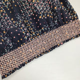 Sally Scott フレンチスリーブ スモッキング刺繍 総柄 ブラウス シャツ ネイビー ピンク レディース サリースコット【中古】6-0826S∞