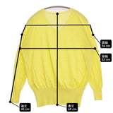 URBAN RESEARCH DOORS コットン Vネック プルオーバー セーター ニット イエロー レディース アーバンリサーチドアーズ【中古】6-1012M∞