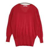 URBAN RESEARCH DOORS コットン Vネック プルオーバー セーター ニット レッド レディース アーバンリサーチドアーズ【中古】6-1012M∞