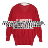 URBAN RESEARCH DOORS コットン Vネック プルオーバー セーター ニット レッド レディース アーバンリサーチドアーズ【中古】6-1012M∞