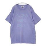 URBAN ISLAND SOCIETY アーバンアイランドソサエティ ALOHA VIBES ONLY SS TEE 定価6600円 製品染め 半袖Ｔシャツ カットソー パープル系 レディース【中古】6-0826S∞