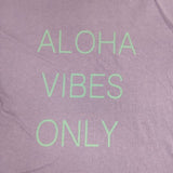 URBAN ISLAND SOCIETY アーバンアイランドソサエティ ALOHA VIBES ONLY SS TEE 定価6600円 製品染め 半袖Ｔシャツ カットソー パープル系 レディース【中古】6-0826S∞