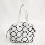 mina perhonen tambourine oregon bag 定価19800円 ys9680 コットンリネン オレゴンバッグ トートバッグ シロ コン レディース ミナペルホネン【中古】6-0723G◎