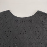 nombre impair カットワーク 半袖 ブラウス シャツ ブラック レディース ノンブルアンペール【中古】6-0826S∞