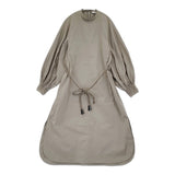 HYKE taslan twill dress タスランツイルドレス サイズ1 211-16100 ベルト付き ワンピース カーキ レディース ハイク【中古】6-0925T♪