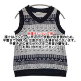 WRAPINKNOT コットン混 ノースリーブニット ベスト ネイビー ホワイト レディース ラッピンノット【中古】6-1012M∞