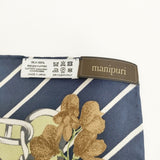 manipuri シルク 花柄 大判 スカーフ ライトグリーン コン レディース マニプリ【中古】6-0803G◎