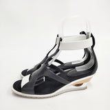 ISSEY MIYAKE 24cm Vivramソール AJ201 サンダル クロ シロ レディース イッセイミヤケ【中古】6-0723S◎