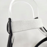 ISSEY MIYAKE 24cm Vivramソール AJ201 サンダル クロ シロ レディース イッセイミヤケ【中古】6-0723S◎