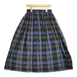 Honnete GATHER SKIRT ギャザースカート 定価37400円 チェック ロングスカート 26SS ブラック ネイビー レディース オネット【中古】6-0806M♪