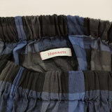 Honnete GATHER SKIRT ギャザースカート 定価37400円 チェック ロングスカート 26SS ブラック ネイビー レディース オネット【中古】6-0806M♪