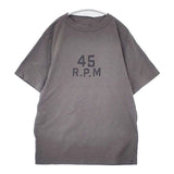 45R/45rpm ロゴプリント コットン サイズ2 半袖Ｔシャツ カットソー グレー レディース フォーティーファイブアールピーエム【中古】6-0826S∞
