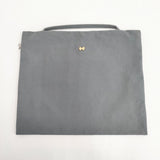 mina perhonen supouch サポーチ 帆布 キャンバス Lサイズ ads7630 ポーチ グレー レディース ミナペルホネン【中古】6-0803G◎