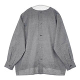 中川政七商店 バックボタンブラウス ポリエステル リネン 混合生地 墨 ブラウス シャツ グレー レディース 中川政七商店【中古】6-0826M∞