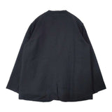 中川政七商店 尾州ウールと麻のジャケット ウールリネン フォーマル ノーカラージャケット ブラック レディース 中川政七商店【中古】6-0826M∞
