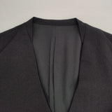 中川政七商店 尾州ウールと麻のジャケット ウールリネン フォーマル ノーカラージャケット ブラック レディース 中川政七商店【中古】6-0826M∞