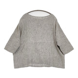 evam eva リネンコットンプルオーバー E241T150 定価20900円 ブラウス シャツ 24SS アンティークホワイト グレー レディース エヴァムエヴァ【中古】6-0806S♪