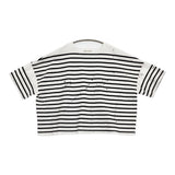 SUM1 STYLE MONT KEMMEL ペイントボーダーTシャツ 定価13200円 半袖Ｔシャツ カットソー 26SS ホワイト ブラック レディース スミスタイル【中古】6-0806S♪