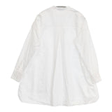 M medium バンドカラー コットン 日本製 ブラウス 長袖シャツ ホワイト レディース ミディアム/小暮美奈子さん【中古】6-0920M∞