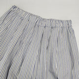 GALLEGO DESPORTES コットン キュロットパンツ フランス製 ストライプ パンツ ホワイト ブルー レディース ギャレゴ デスポート【中古】6-0910M∞