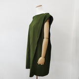 me ISSEY MIYAKE プリーツ MI22KT912 ノースリーブ ワンピース グリーン レディース ミー イッセイミヤケ【中古】6-0828S◎