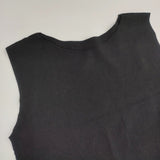 ISSEY MIYAKE エイポック インサイド フリンジ ノースリーブ ストレッチ 製品染め タンクトップ 日本製 サイズ2 Ｔシャツ カットソー ブラック レディース イッセイミヤケ【中古】6-0807S△