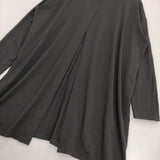 ISSEY MIYAKE バックスリット IM03JK203 レーヨンストレッチ チュニック ブラック レディース イッセイミヤケ【中古】6-0920M∞