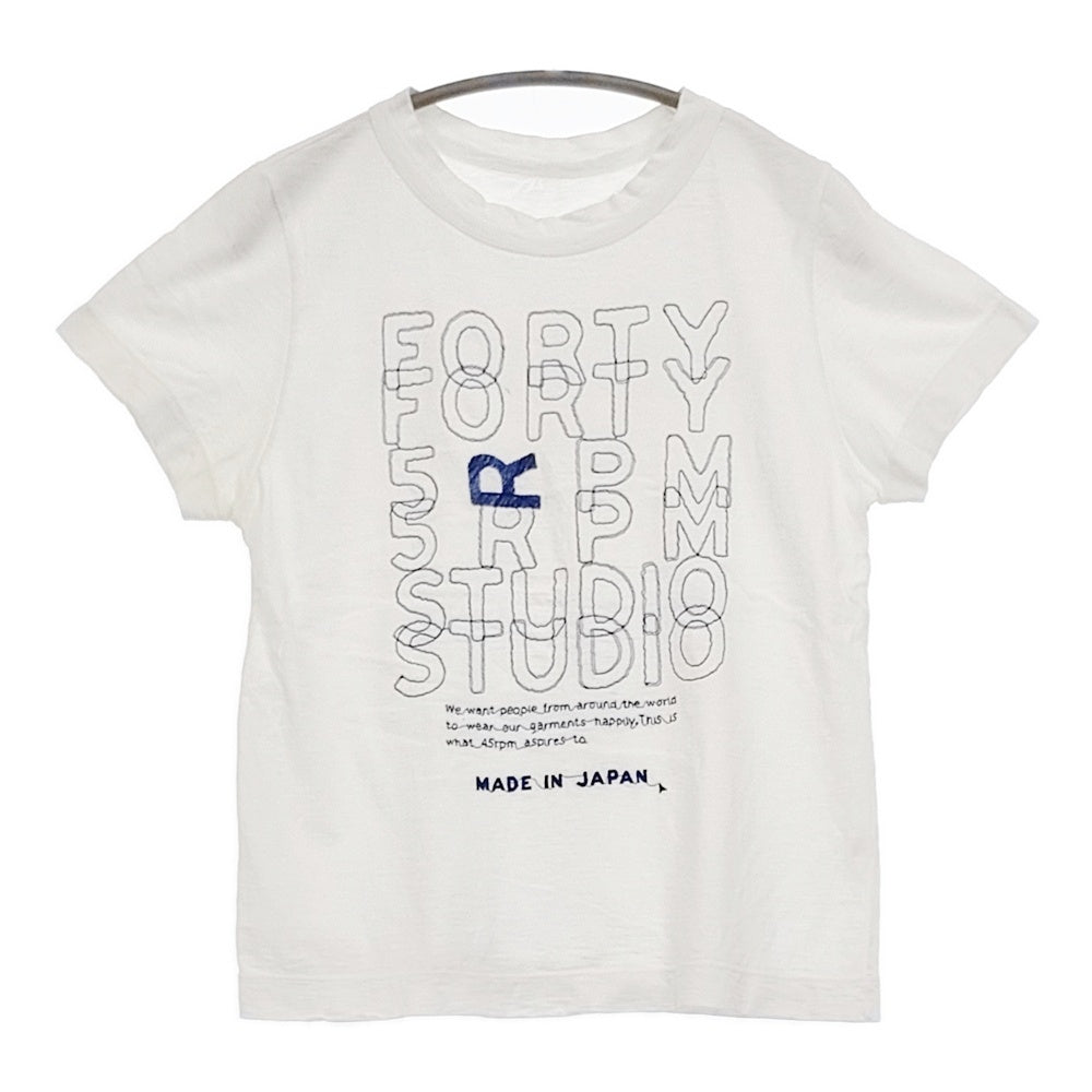 45R/45rpm 45星(よいぼし)Tシャツ 刺繍ロゴ サイズ3 半袖Tシャツ