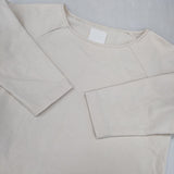 wazawaza/yohaku パン屋のTシャツ コットン Ｔシャツ カットソー ベージュ キナリ レディース わざわざ/ヨハク【中古】6-1003M∞