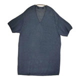mina perhonen woodland ys8415 チュニック丈ニット 定価66000円 シルク プルオーバー セーター ニット ネイビー レディース ミナペルホネン【中古】6-0806S♪
